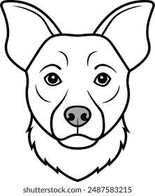 dog one line art vector