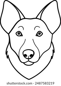 dog one line art vector