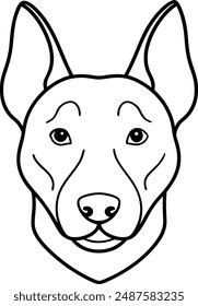 dog one line art vector