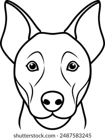 dog one line art vector