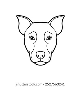 dog one line art vector