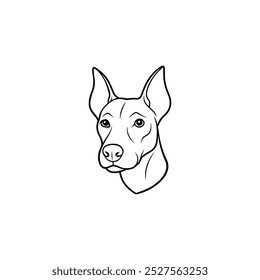 Vector de arte de una línea de perro