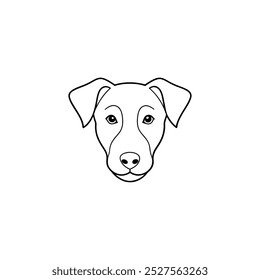 dog one line art vector