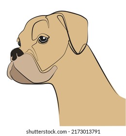 Hund eine Linie, die auf weißem, isoliertem Hintergrund zeichnet. Vektorgrafik