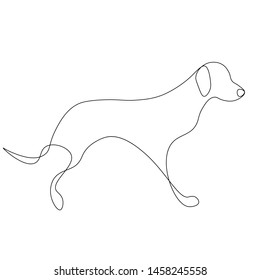 Dog one line drawing vector illustration