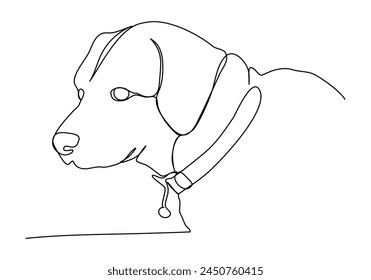 Dog. One line drawing vector illustration.