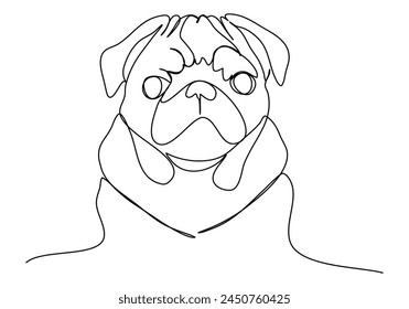 Dog. One line drawing vector illustration.