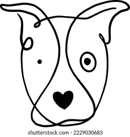 dog one line vector illustration art