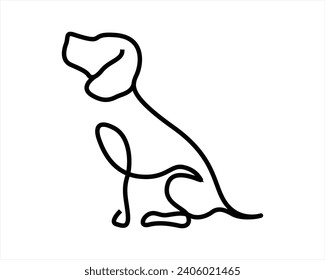 ilustración de arte vectorial de líneas minimalistas de arte de una línea de perro