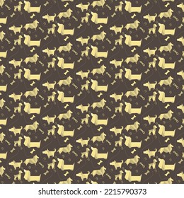 Dog Origami design pattern can be used for pattern, clothes, wallapapper design needs