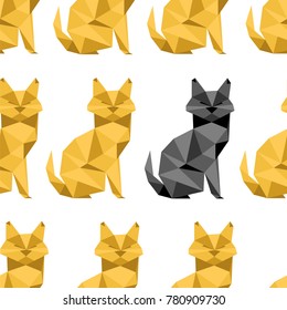 dog origami. seamless pattern