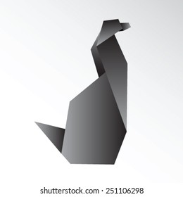 Dog origami vector