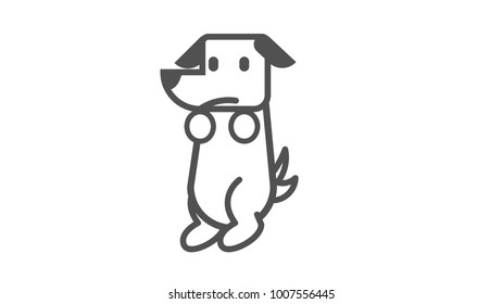 Dog Outline Cartoon Pet Isolated Vector Stock Vector (Royalty Free ...