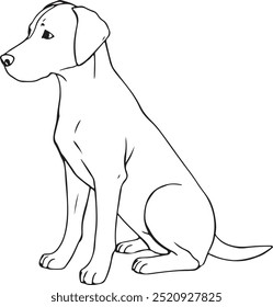 dog outline design line art style