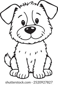 dog outline design line art style