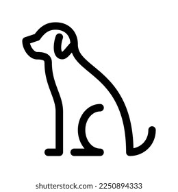 Dog outline icon. Editable stroke. Vector graphics