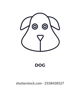 dog  outline icon. Linear vector from furniture concept. Thin line dog  icon isolated on white background