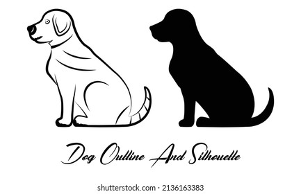 Dog outline icon. Pet vector illustration. Canine symbol isolated.