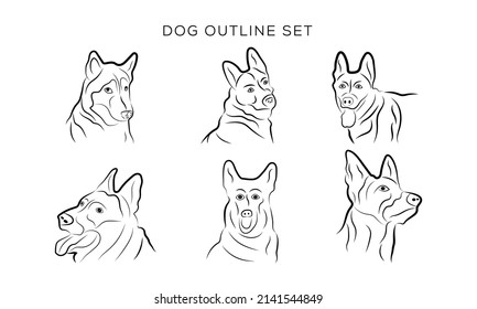 Dog outline icon. Pet vector illustration. Canine symbol isolated.