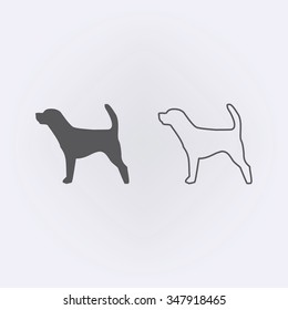 Dog outline icon . Vector illustration