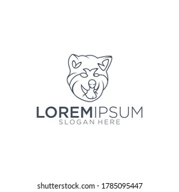 ilustración vectorial del logotipo de esquema de perro