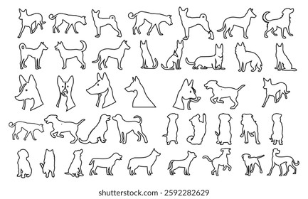 Dog outline Dog Picture Outline Vector Bundle 