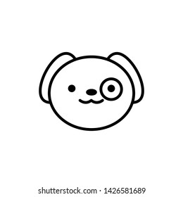 Dog (Outline Stroke Animal Icon Vector Illustration - Vector)