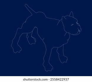 dog in outline style. Vector illustration