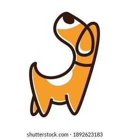 dog outline vector illustration template