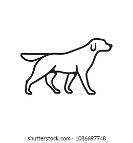 Dog outline vector isolated flat or linear pet dog logo icon