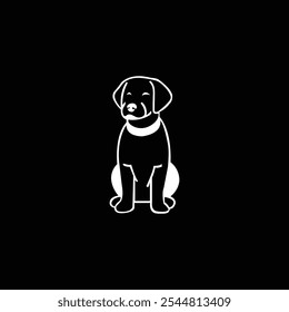 Dog outline vector logo template design

