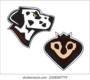 Dog and owl head vector