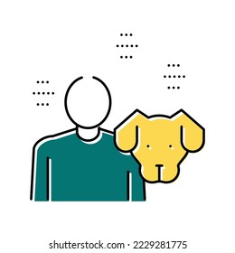 dog owner color icon vector. dog owner sign. isolated symbol illustration