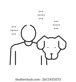 dog owner line icon vector. dog owner sign. isolated contour symbol black illustration