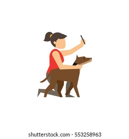 Dog and owner relationship illustration