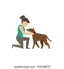 Dog and owner relationship illustration