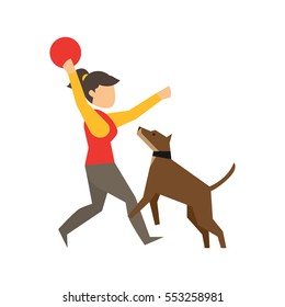 Dog and owner relationship illustration