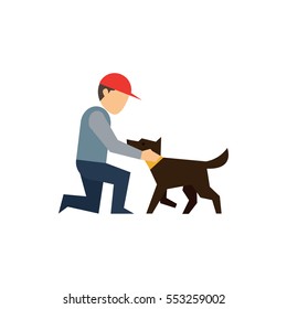 Dog and owner relationship illustration