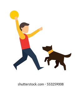 Dog and owner relationship illustration