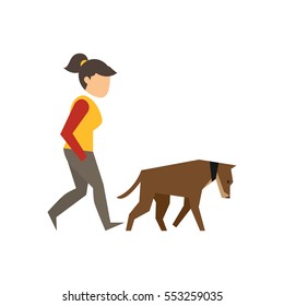 Dog and owner relationship illustration