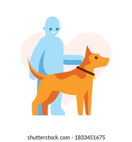 Hunde und Hundebesitzer, Vektorgrafik