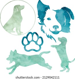 dog pack animal wild watercolor vector