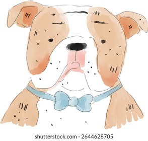 Dog paint watercolor style for templates.2