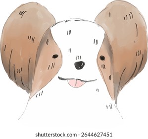 Dog paint watercolor style for templates.3
