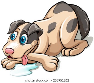 Ein Hund, der auf weißem Hintergrund hellt