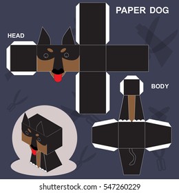 Dog Paper Craft Template Stock Vector (Royalty Free) 547260229 ...