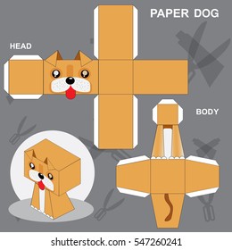 Dog paper craft template