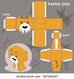 Dog paper craft template
