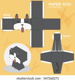 Dog paper craft template