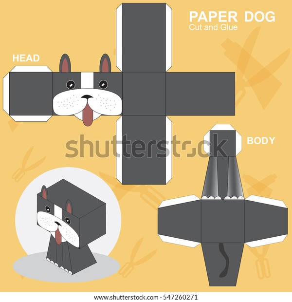 vector-de-stock-libre-de-regal-as-sobre-dog-paper-craft-template547260271